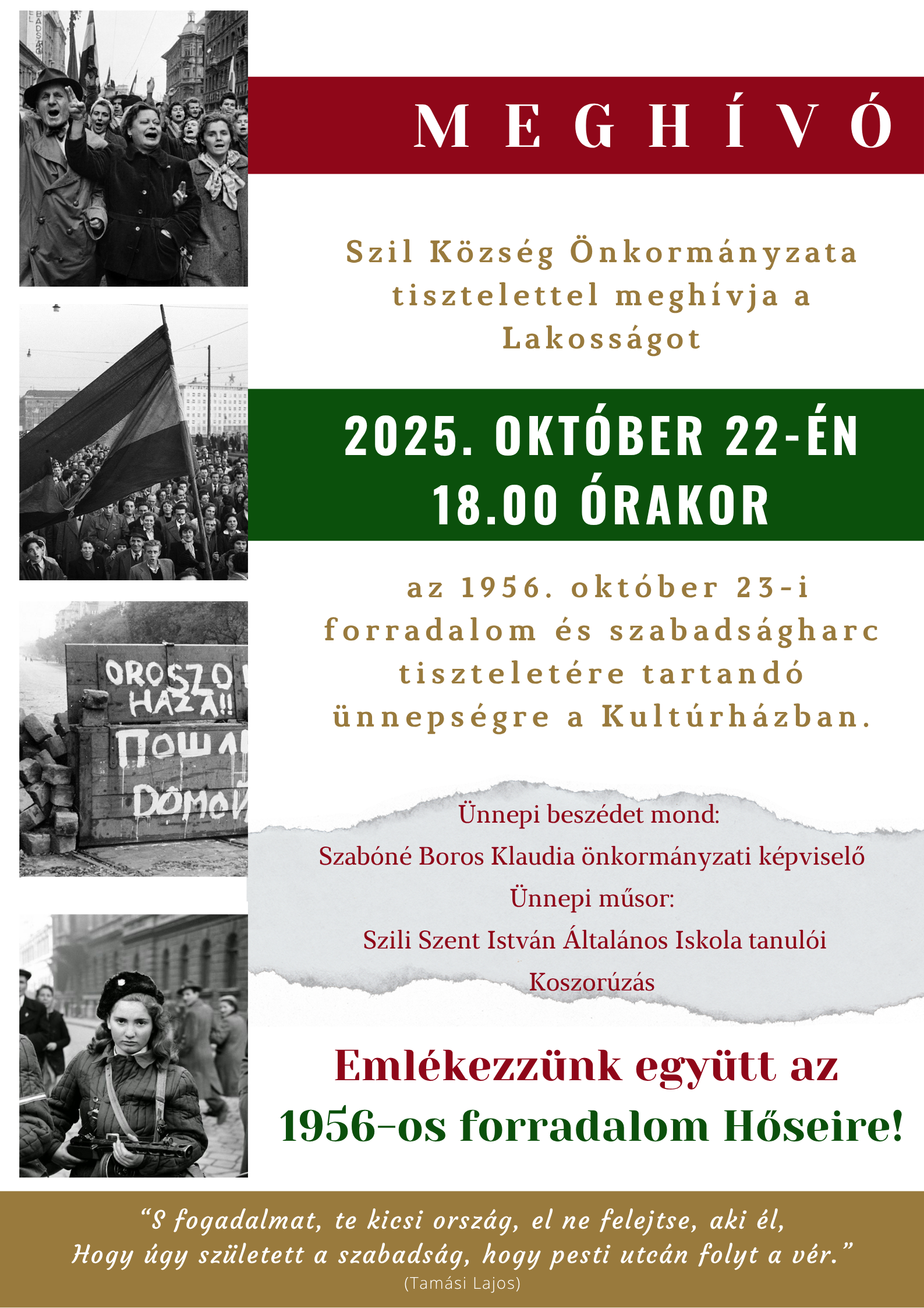 1956. október 23-i ünnepség